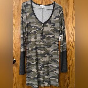 Charlotte Russe Camouflage Long Sleeve Dress